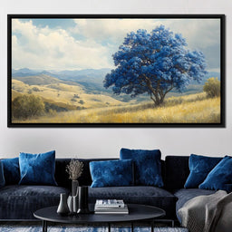 Majestic Cerulean Tree Vista - NicheCanvas