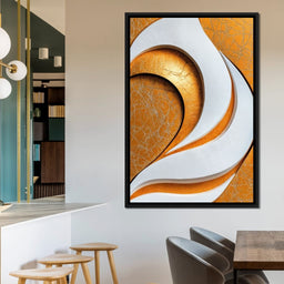 Gold Leaf Wave Relief - TooplesArt - NicheCanvas