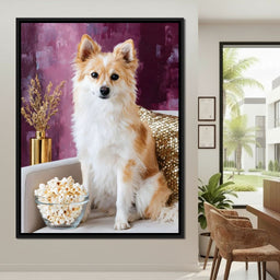 Glam Pomeranian Popcorn Night - NicheCanvas