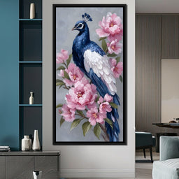 Peacock Among Blossoms - NicheCanvas