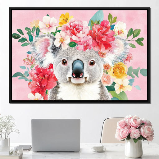 Floral Harmony with Koala Canvas Print