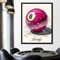 Lucky Eight Billiard Ball - NicheCanvas