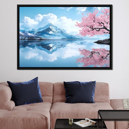 Tranquil Blossom Reflection - NicheCanvas