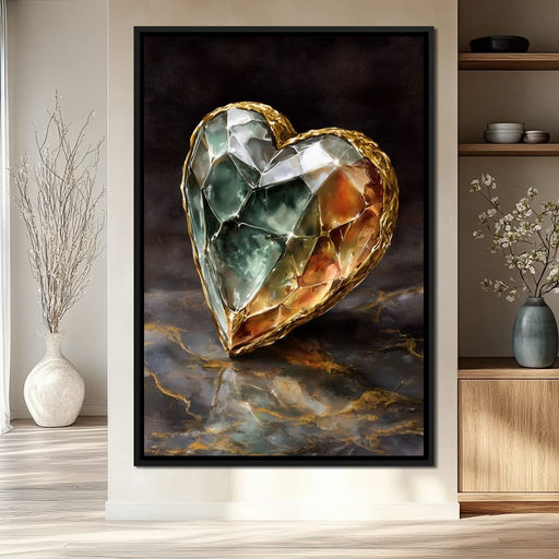 Gilded Facet Heartstone Canvas Print