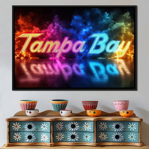 Tampa Bay Neon Night Canvas Print