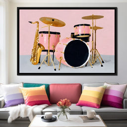 Golden Sax Pink Drum Groove - NicheCanvas