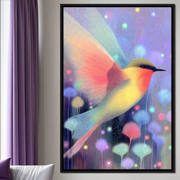 Luminous Bird of Starlit Garden - NicheCanvas