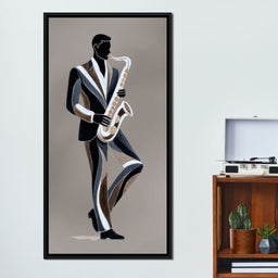Midnight Jazz Sax Player Elegance - NicheCanvas