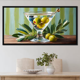 Olive Martini Still Life Delight - NicheCanvas