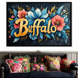 Buffalo Flowers - NicheCanvas