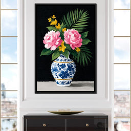 Floral Elegance in Blooming Vase - NicheCanvas