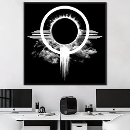 Celestial Eclipse Monochrome Burst - NicheCanvas