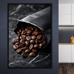 Dark Roast Coffee Bean Spill - NicheCanvas