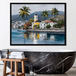 Tropical Harbor Church View - NicheCanvas