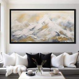 Golden Alpine Snowy Peaks - NicheCanvas