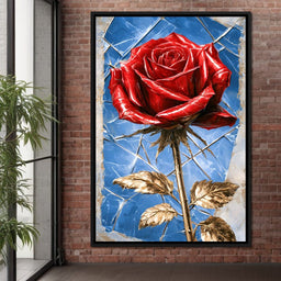 Fractured Petals On A Gilded Stem - NicheCanvas