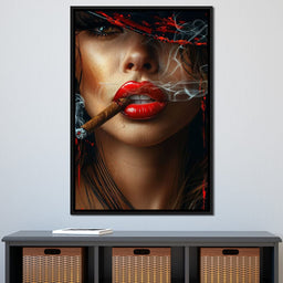 Sultry Smoke and Sable Tresses - NicheCanvas