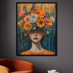 Blossoming Silence Dripping Gold - NicheCanvas