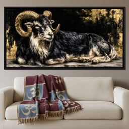 Watchful Ram of the Gilded Void - NicheCanvas