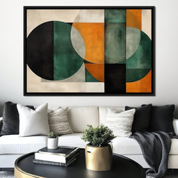 Geometric Ochre Jade Balance - NicheCanvas