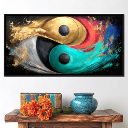 Celestial Duality Gold Turquoise - NicheCanvas