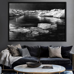 Midnight Drift Ice Fjord - NicheCanvas