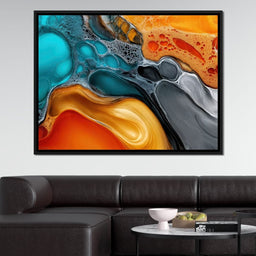 Teal And Ember Pour - TooplesArt - NicheCanvas