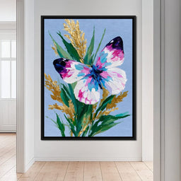 Pastel Butterfly Golden Foliage - NicheCanvas