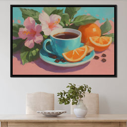 Tropical Morning Cup of Coffee - NicheCanvas