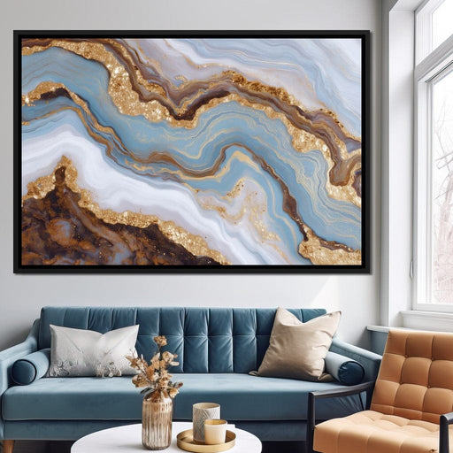 Gilded Riverstone Drift Canvas Print