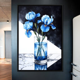 Iris Reflections in Glass - NicheCanvas