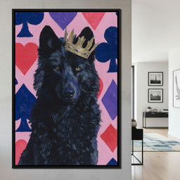Regal Midnight Wolf Card Royalty - NicheCanvas