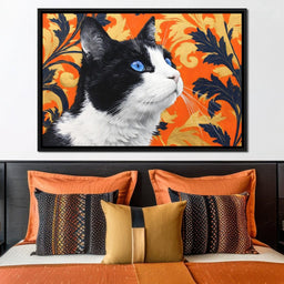 Golden Regal Feline Gaze - NicheCanvas