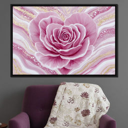 Rose Petal Heart Glow Gold - NicheCanvas