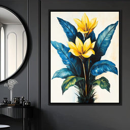 Golden Petals Tropical Elegance - NicheCanvas