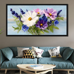 Oil Bouquet Pastel Meadow Flowers - NicheCanvas