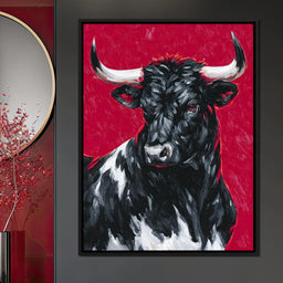 Bold Horned Bull Portrait - NicheCanvas