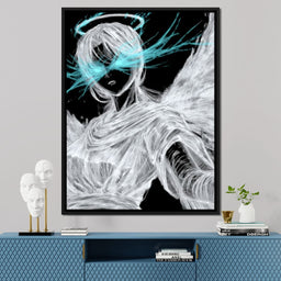 Celestial Guardian Neon Wings - NicheCanvas