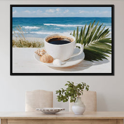 Morning Coffee By The Sea Shore - NicheCanvas