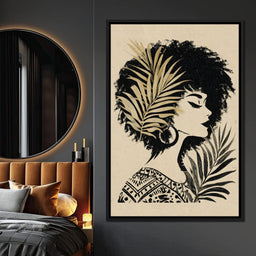 Tropical Noir Lady Silhouette - NicheCanvas