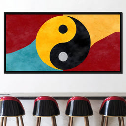 Golden Yin Yang Abstract Balance - NicheCanvas