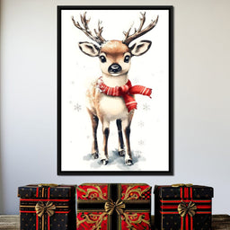 Snowy Baby Reindeer Holiday Charm - NicheCanvas