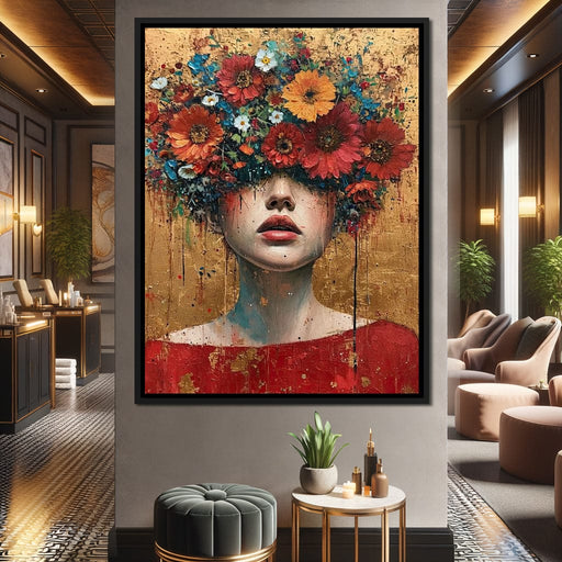 Bloomed Silence in Gold Canvas Print