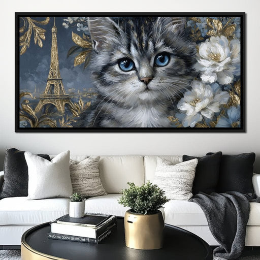 Eiffel Dreams Feline Romance Canvas Print