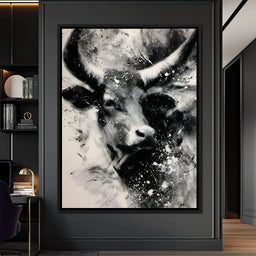 Monochrome Bull Force Unleashed - NicheCanvas