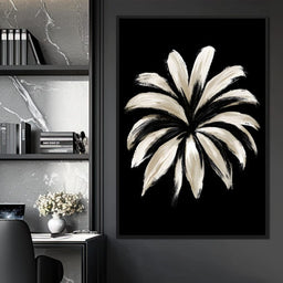 Monochrome Petals Reaching For Night - NicheCanvas