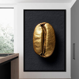 Golden Coffee Bean Minimalism - NicheCanvas