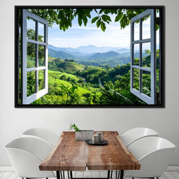 Open Window Over Terraced Valleys - NicheCanvas