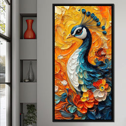 Radiant Peacock Garden Harmony - NicheCanvas