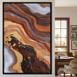 Gilded Canyon River Flow - NicheCanvas